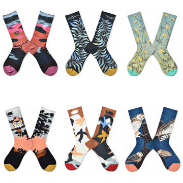 Women’s Antique Fauna High-Crew Socks – Romantic French-Inspired Art Socks