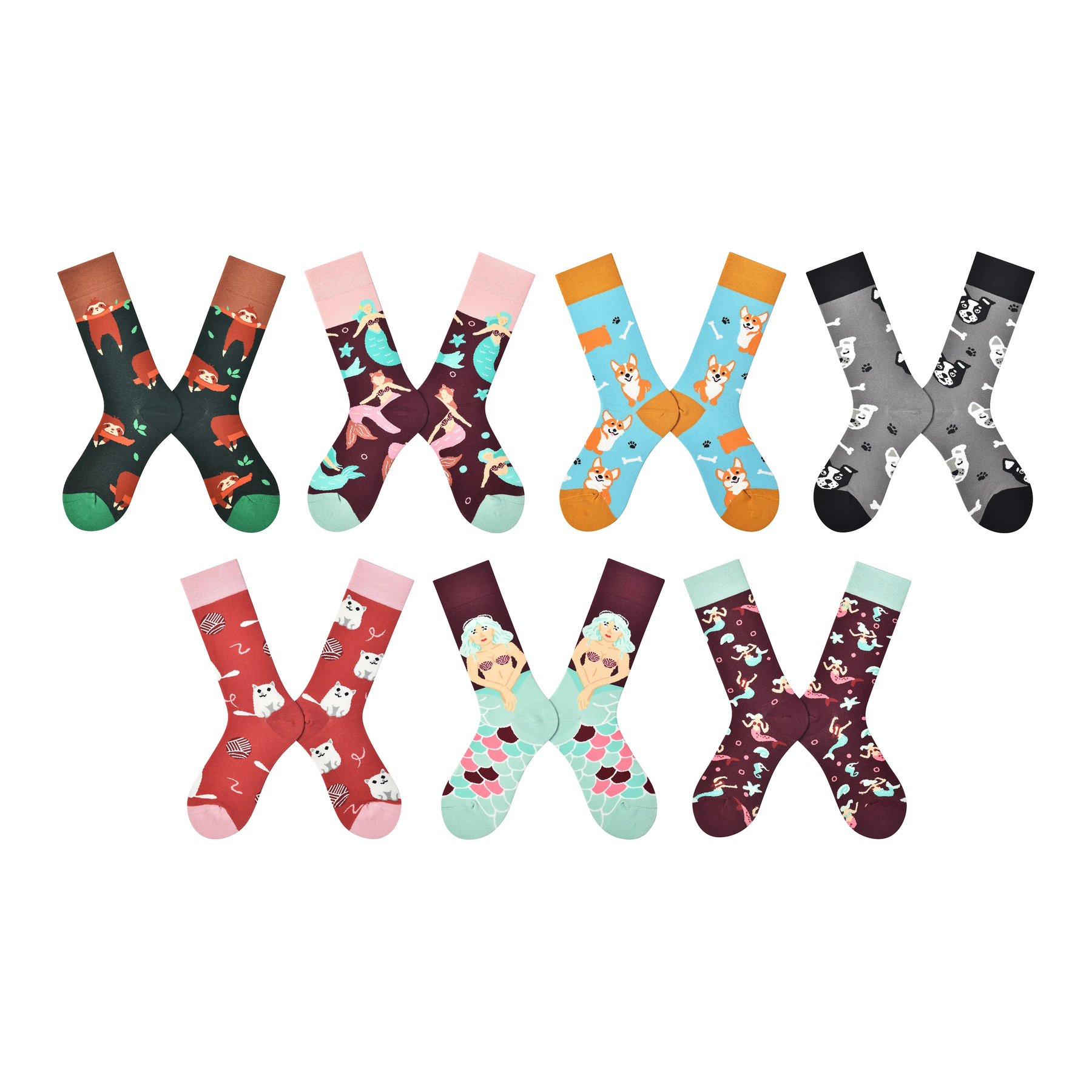 Unisex Nostalgic Character Long Crew Socks – Color-Pop Casual Matching Socks
