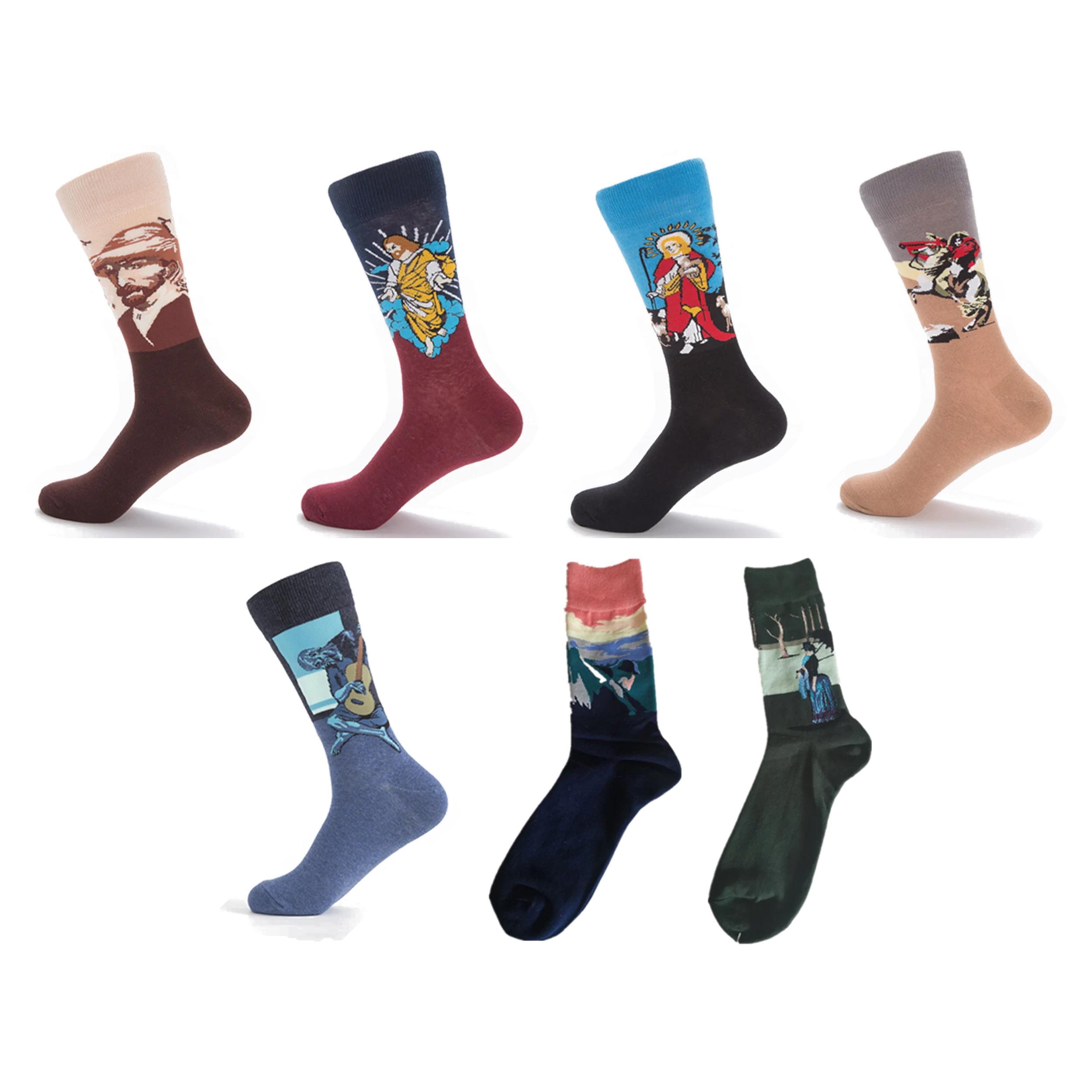 Painted Figure Crew Socks