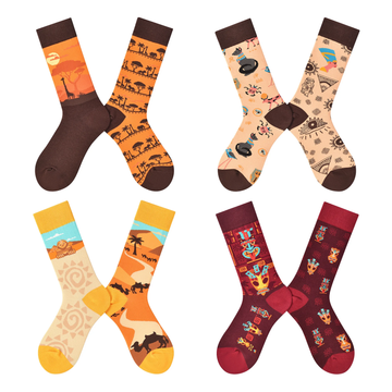 Women’s Asymmetric Pair Crew Socks – Playful Sporty Spring Casual Socks