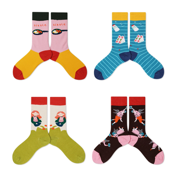 Women’s Storybook Bunny Mid-Calf Socks – Soft Friction-Reducing Casual Socks