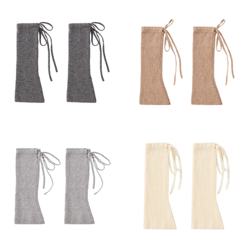 Women’s Gray Tie-Strap Leg Warmers – Slouchy Micro-Flare Calf Covers