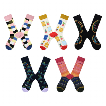 Women’s Woodland Botanical Crew Socks – French-Inspired Fall Fashion Socks