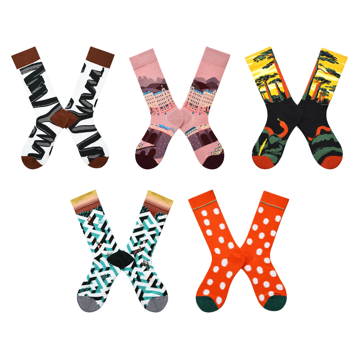Women’s Herbarium High-Crew Socks – Vintage Plant-Inspired Autumn Socks