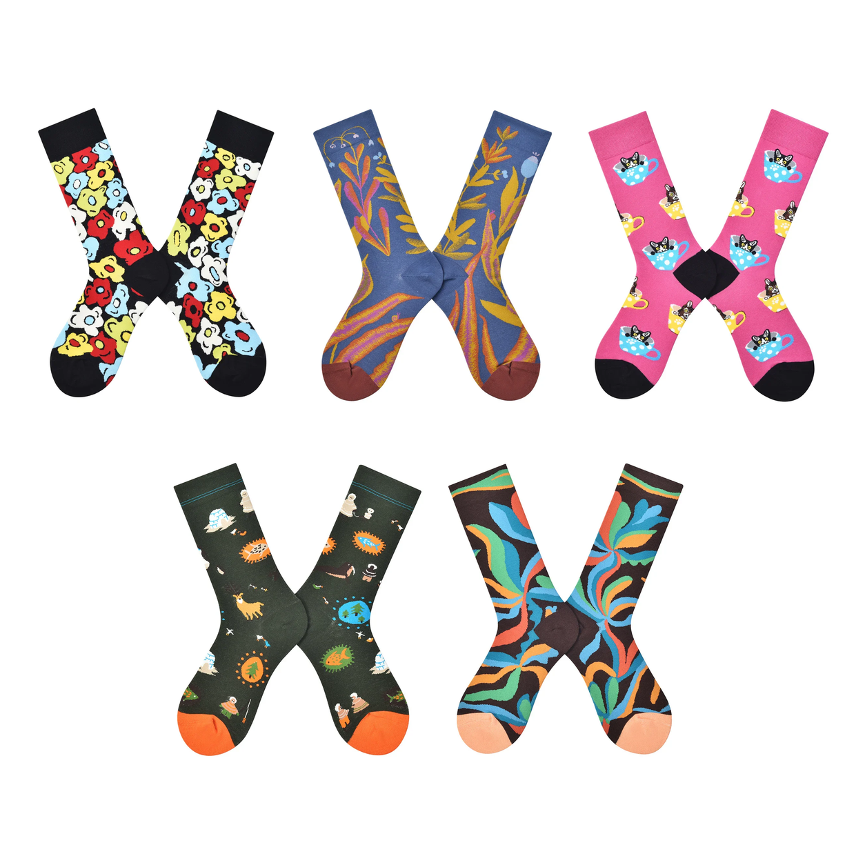 Women’s Solid Color Crew Socks – French-Inspired Streetwear Fashion Socks