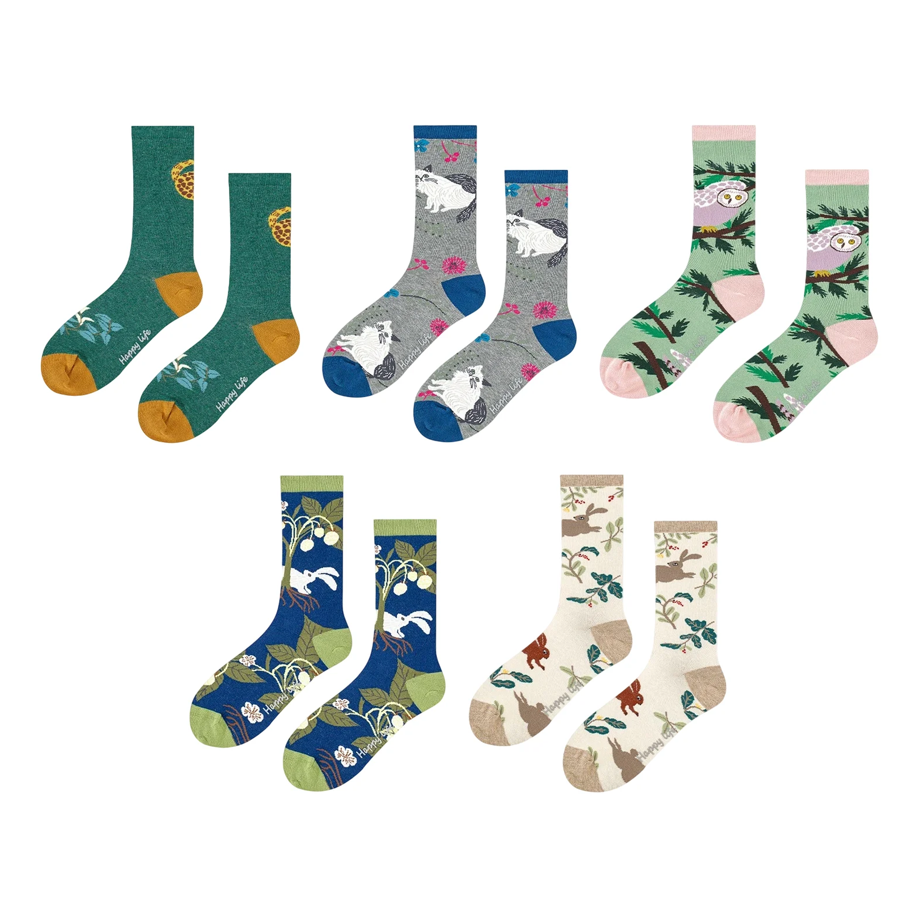 Women’s Museum-Inspired Animal High-Crew Socks – Cute Cotton-Blend Art Socks