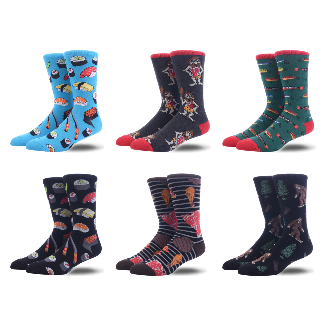 Men’s Japanese Food Long Crew Socks – Retro Streetwear Everyday Socks