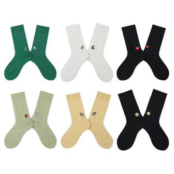 Unisex Berry Stitch Mid-Calf Socks – Combed Cotton-Blend Matching Everyday Socks