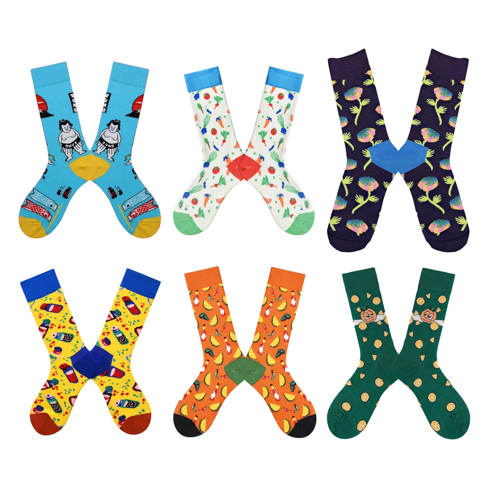 Women’s Scandinavian-Inspired Critter Long Socks – Vibrant Geometric Fashion Socks