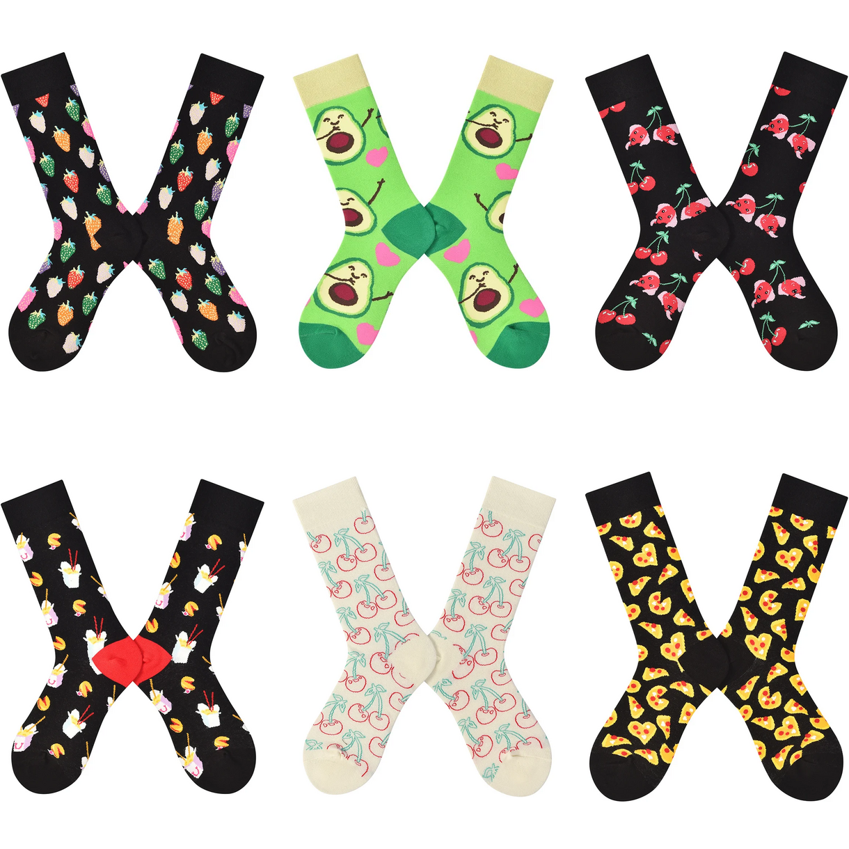 Women’s Whimsical Fauna Long Crew Socks – Cute Four-Season Cotton-Blend Socks