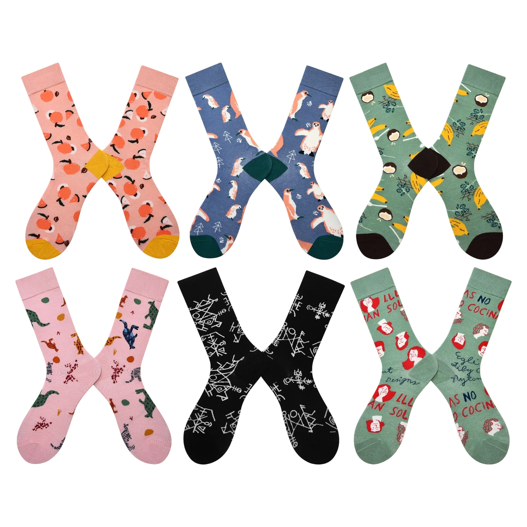 Women’s Pop-Art Produce Tall Socks – Colorful Everyday Cotton-Blend Socks