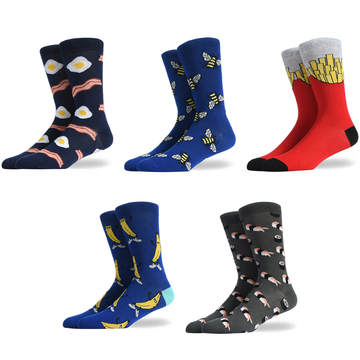 Unisex Sweet Treat Jacquard Crew Socks – Cute Donut Pattern Matching Socks