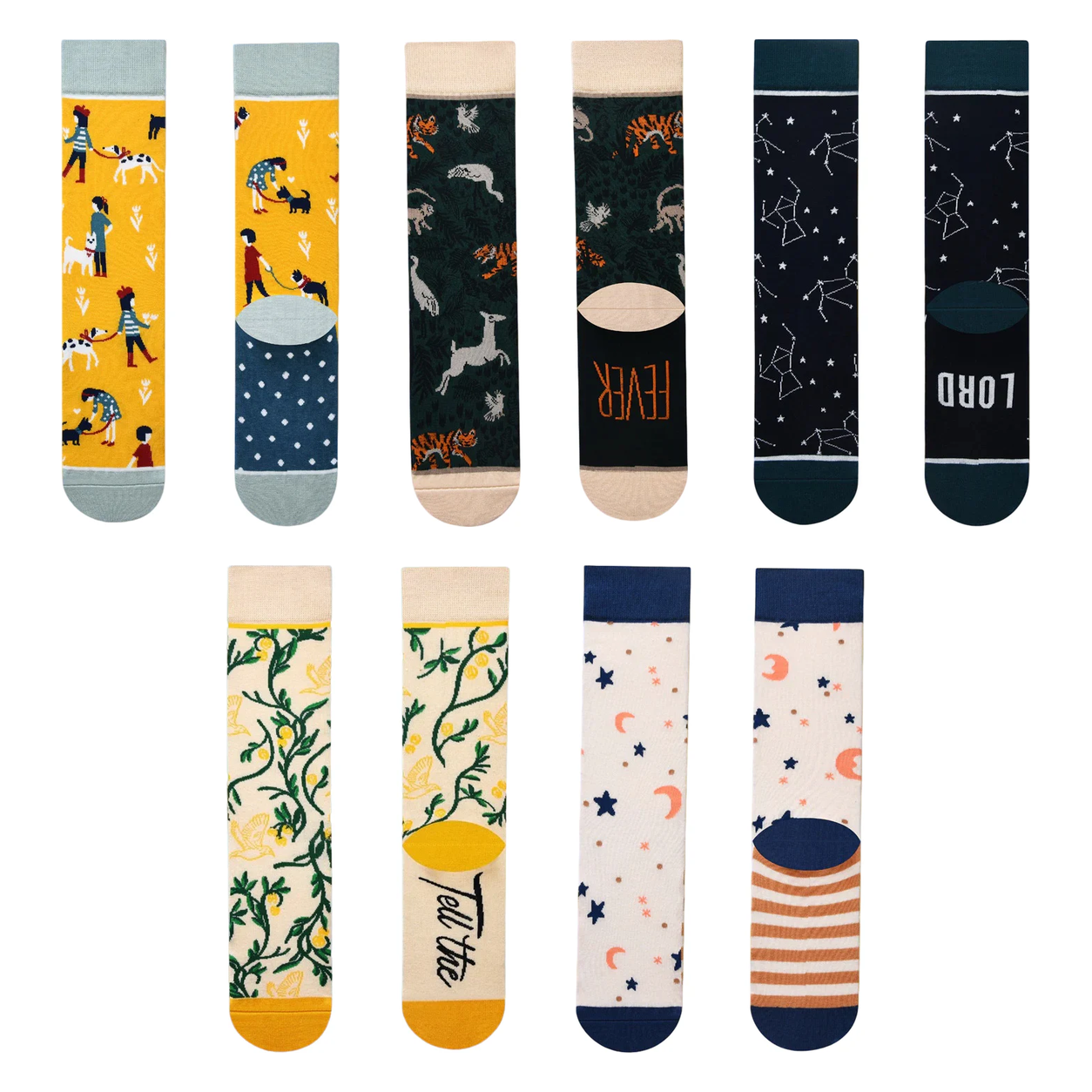 Women’s Playful Illustrated Tube Socks – Comfortable Casual Socks for Fall Winter