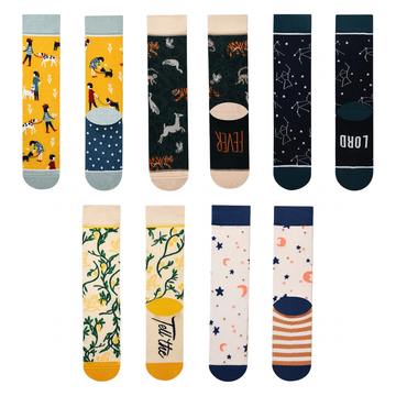 Women’s Playful Illustrated Tube Socks – Comfortable Casual Socks for Fall Winter