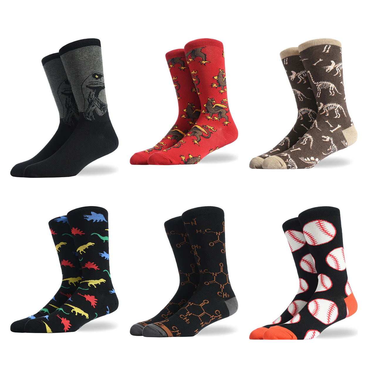 Men’s Burger & Fries Crew Socks – Novelty Cotton-Blend Socks for Fall Winter